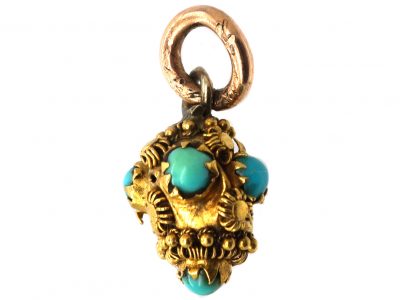 Georgian 15ct Gold Charm set with Turquoise Coloured Paste