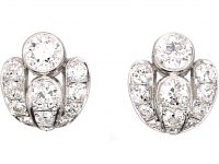 Art Deco 18ct White Gold Diamond Earrings