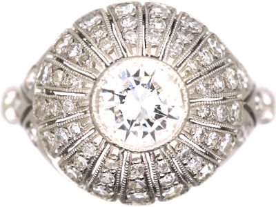 Edwardian Platinum Bombè Ring set with Diamonds