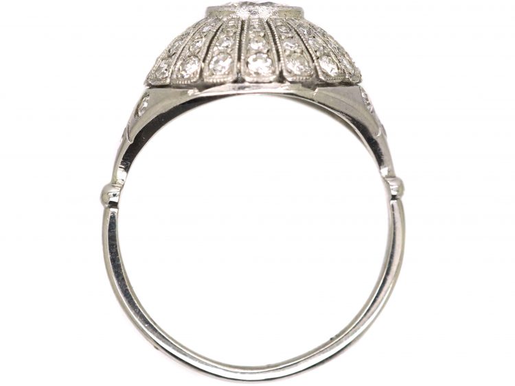 Edwardian Platinum Bombè Ring set with Diamonds