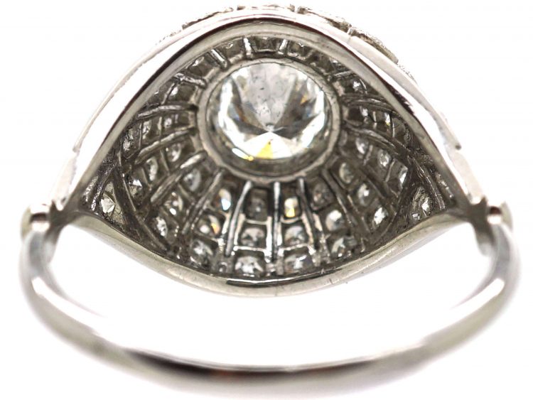 Edwardian Platinum Bombè Ring set with Diamonds