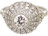 Edwardian Platinum Bombè Ring set with Diamonds