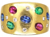 Italian 1970's 18ct Gold Harlequin Ring