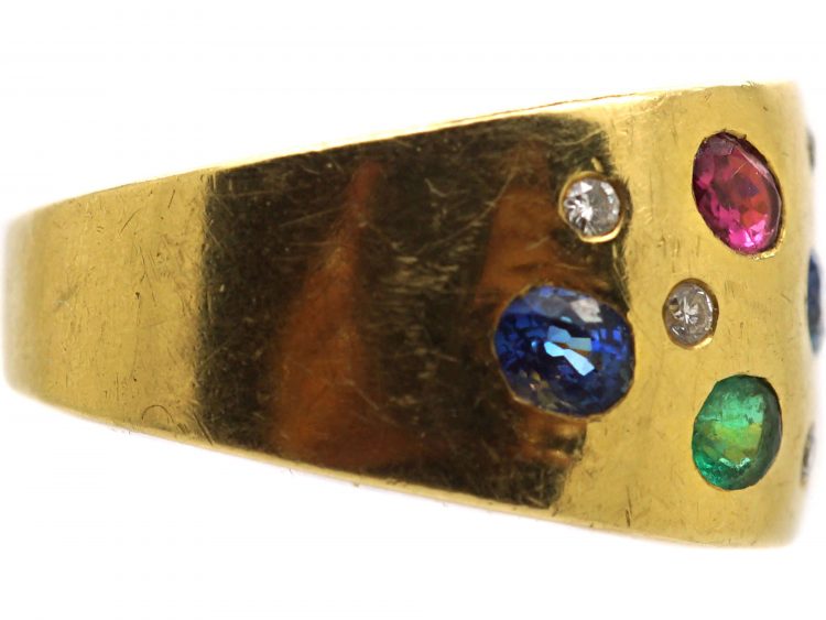 Italian 1970's 18ct Gold Harlequin Ring