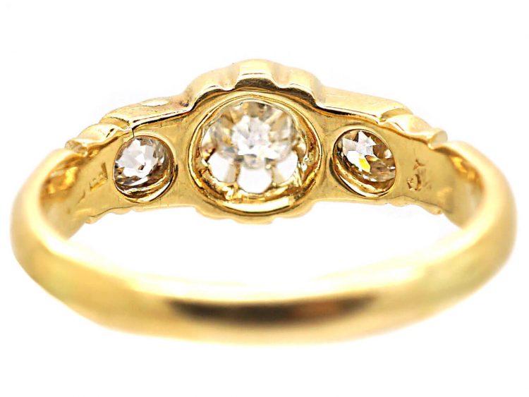 Victorian 18ct Gold Three Stone Diamond Ring