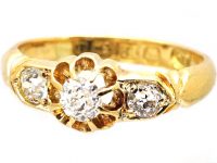 Victorian 18ct Gold Three Stone Diamond Ring