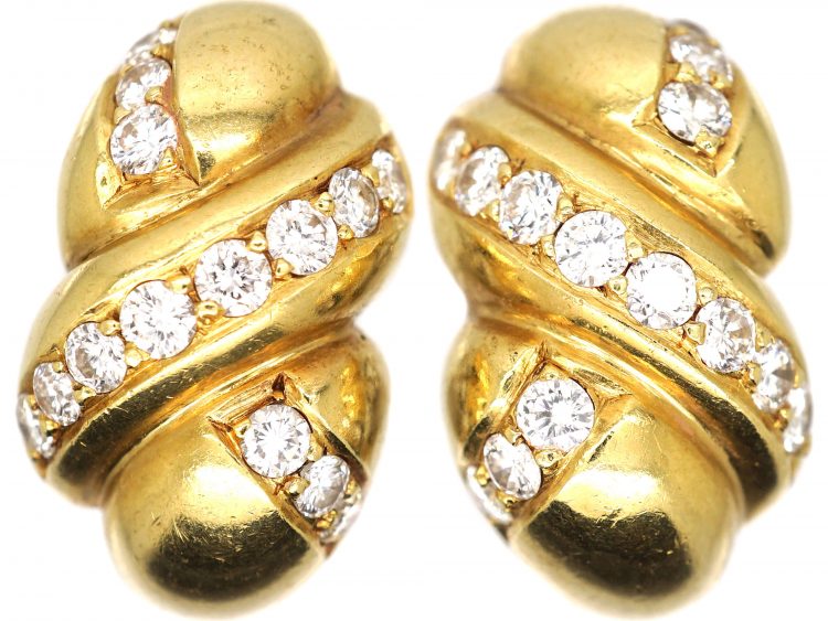 18ct Gold & Diamond Kiss Earrings