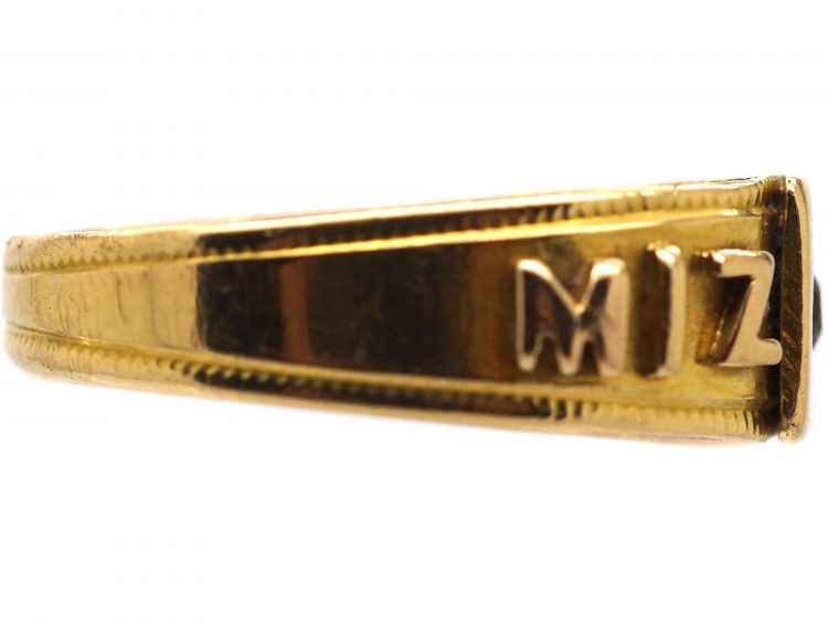 Edwardian 18ct Gold Mizpah Ring set with a Ruby