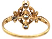 Edwardian 18ct Gold & Platinum Diamond Fancy Sprig Ring