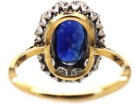 Early 20th Century 18ct Gold & Platinum, Sapphire & Diamond Cluster Ring