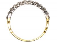 Georgian 15ct Gold & Silver, Two Row Old Mine Cut Diamond Ring