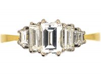 18ct Gold & Platinum Five Stone Baguette Diamond Ring