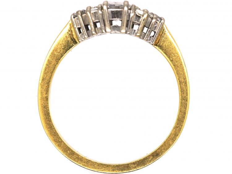 18ct Gold & Platinum Five Stone Baguette Diamond Ring