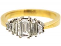 18ct Gold & Platinum Five Stone Baguette Diamond Ring