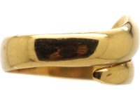 Victorian 18ct Gold Snake Ring set with Diamond Eyes