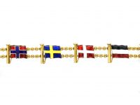 Edwardian 15ct Gold Enamel Flags Bracelet