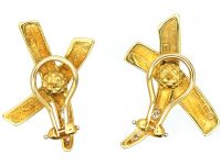 Tiffany 18ct Gold Kiss Earrings set with Diamonds designed by Paloma Picasso