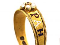 Victorian 18ct Gold, Ruby, Pearl & Enamel Mizpah Ring