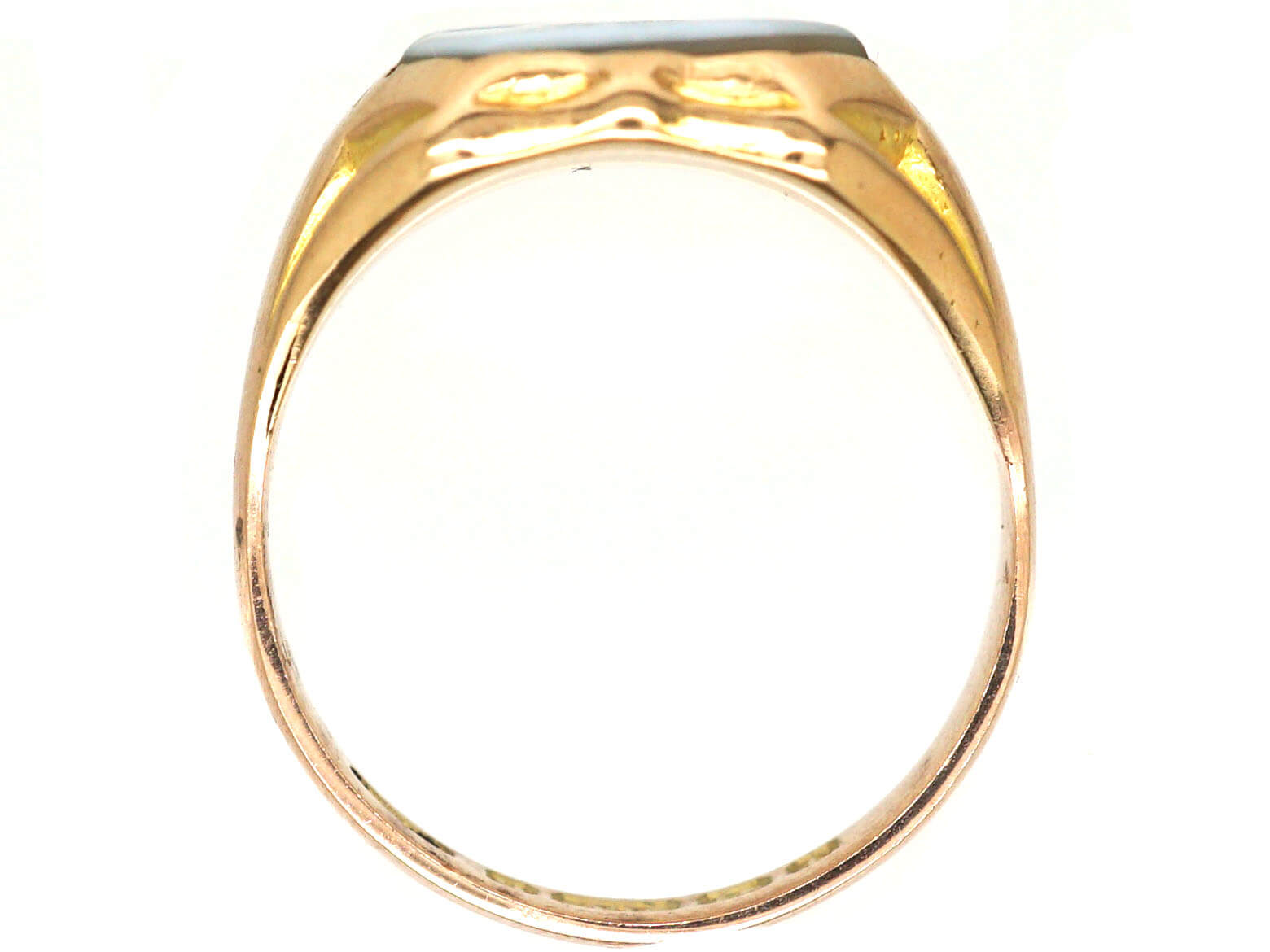 Edwardian 9ct Gold Signet Ring with Banded Carnelian Intaglio with a ...