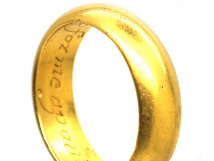 18th Century 18ct Gold Posy Ring Engraved God for Me Appointed Thee