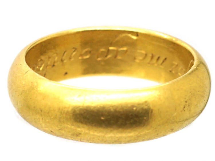 18th Century 18ct Gold Posy Ring Engraved God for Me Appointed Thee