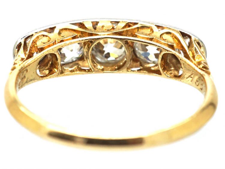 Early 20th Century 18ct Gold, Platinum & Diamond Five Stone Ring