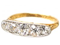 Early 20th Century 18ct Gold, Platinum & Diamond Five Stone Ring