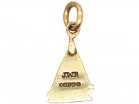 Early 20th Century 9ct Gold & Enamel Tiny Yacht Charm