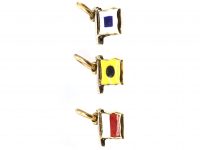 Edwardian 9ct Gold & Enamel, Nautical Alphabet Flag Charms