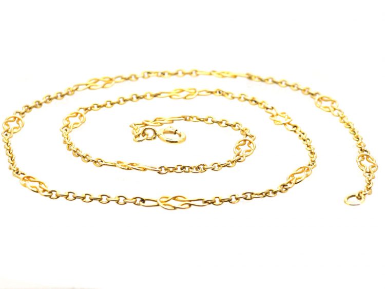 Edwardian 15ct Gold Chain with Knot Motifs