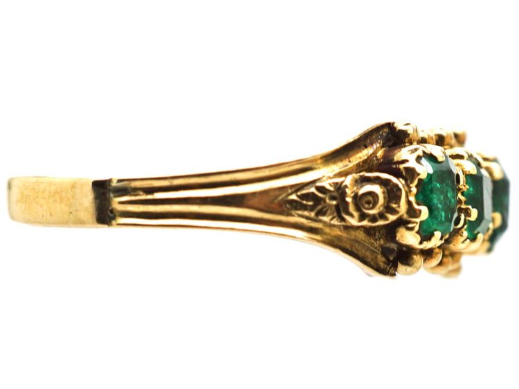 Georgian 15ct Gold Emerald Five Stone Ring