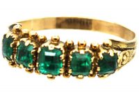 Georgian 15ct Gold Emerald Five Stone Ring