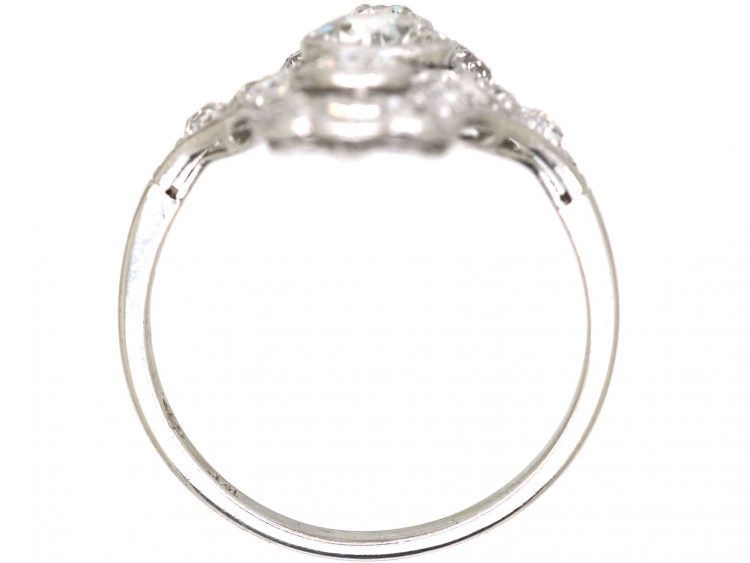 Early 20th Century Platinum & Diamond Oval Ring