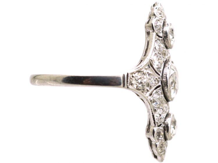 Early 20th Century Platinum & Diamond Oval Ring