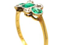 Early 20th Century 18ct Gold, Platinum, Emerald & Diamond Ring