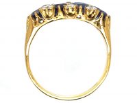 Edwardian 18ct Gold, Sapphire & Diamond Four Stone Ring