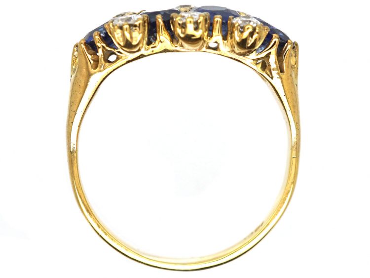 Edwardian 18ct Gold, Sapphire & Diamond Four Stone Ring