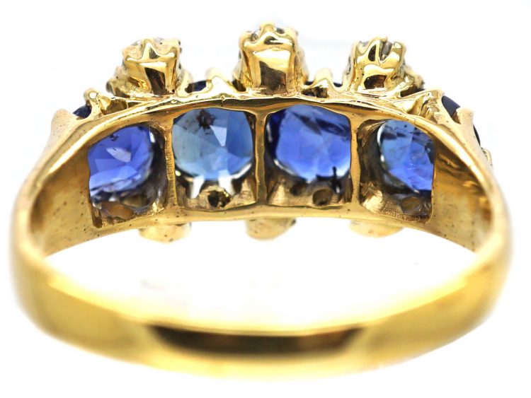 Edwardian 18ct Gold, Sapphire & Diamond Four Stone Ring