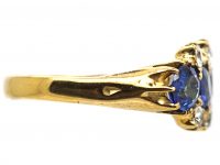 Edwardian 18ct Gold, Sapphire & Diamond Four Stone Ring