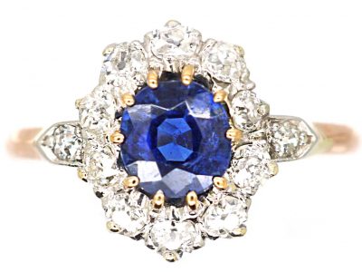 Edwardian 18ct Gold, Sapphire & Diamond Four Stone Ring