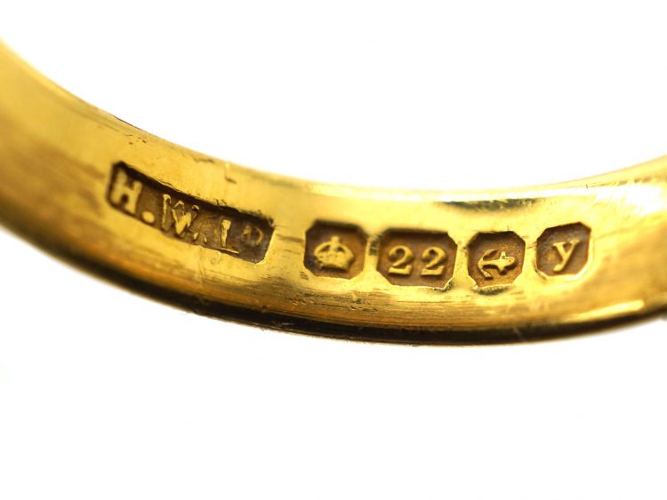 22ct Gold Wedding Band Assayed in Birmingham in 1923