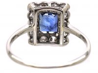 Early 20th Century Sapphire & Diamond Rectangular Ring