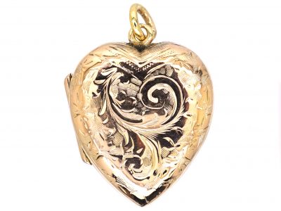 Edwardian 9ct Gold Back & Front Heart Shaped Locket