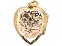 Edwardian 9ct Gold Back & Front Heart Shaped Locket