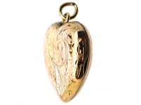 Edwardian 9ct Gold Back & Front Heart Shaped Locket