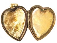 Edwardian 9ct Gold Back & Front Heart Shaped Locket