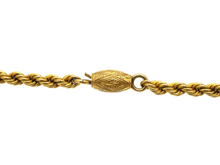 Victorian 18ct Gold Prince of Wales Twist Necklace with Barrel Clasp