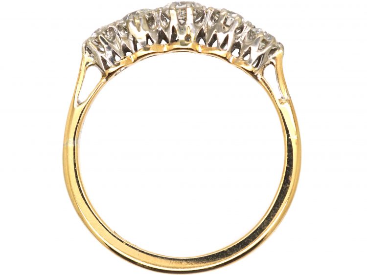 Edwardian 18ct Gold & Platinum, Five Stone Diamond Ring