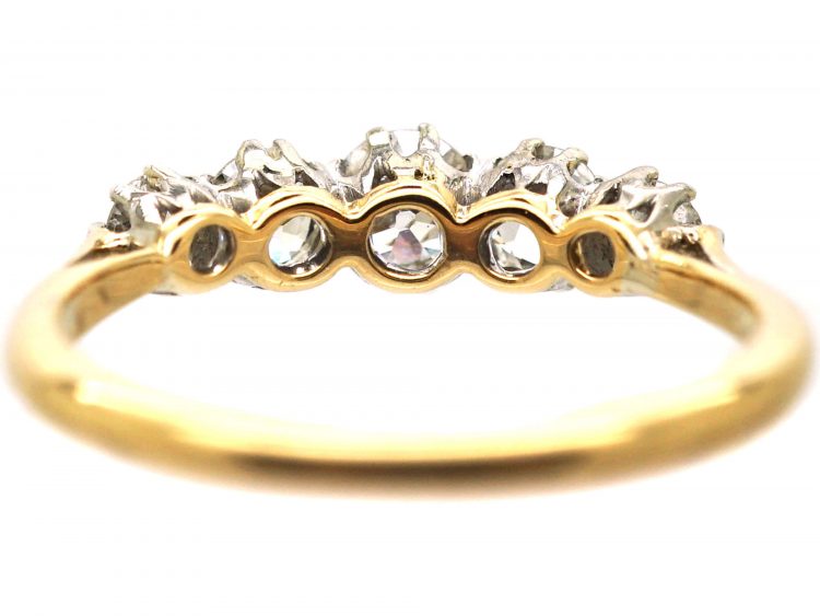 Edwardian 18ct Gold & Platinum, Five Stone Diamond Ring