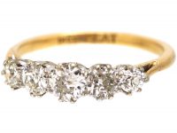 Edwardian 18ct Gold & Platinum, Five Stone Diamond Ring